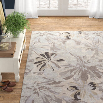 Elsberry Oriental Hand-Tufted Wool Light Gray Area Rug