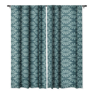 Heather Dutton Solstice Teal 1pc Blackout Window Curtain Panel