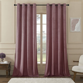 Deavion Velvet Solid Color Metal Grommets Room Darkening Curtain Panels