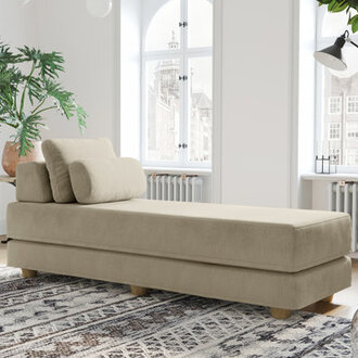 Balshan Chaise Lounge Daybed with Queen Size Mattress
