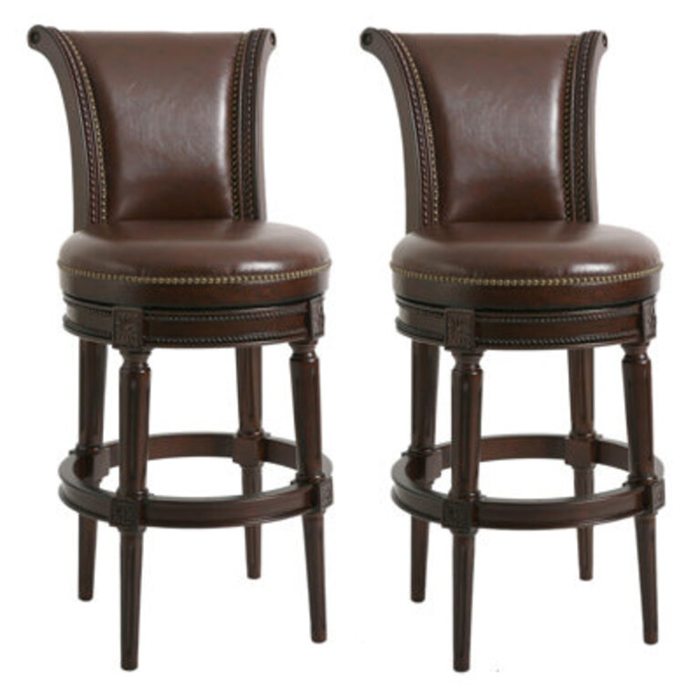 Ted Solid Wood Swivel Bar Stool