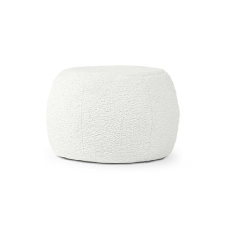 Ellis Ottoman Shearling Faux-Lamb Plush Pouf for Modern Interior Design