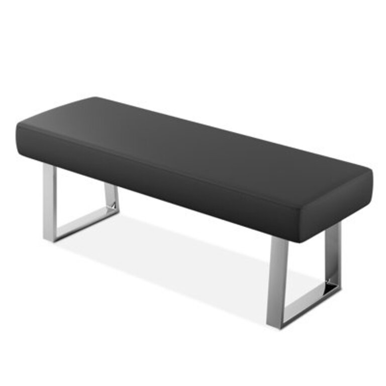 Cialan Modern Faux Leather Upholstered Bench Ottomans Contemporary Wide Coffee Bean Bench Seat Stool Accent Bench for End of Bed