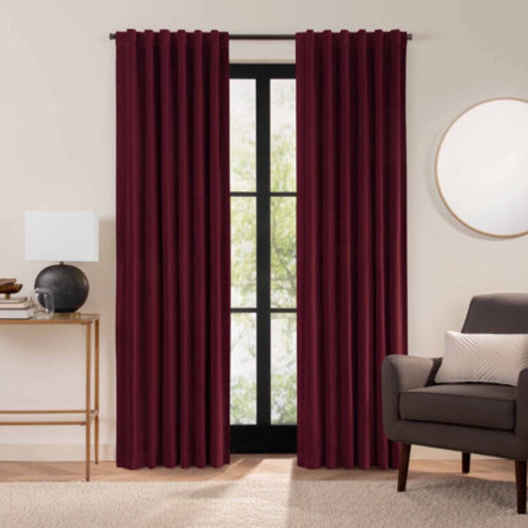 Eclipse Luxury Cotton Velvet 100 Blackout Rod Pocket Back Tab Curtain Panel