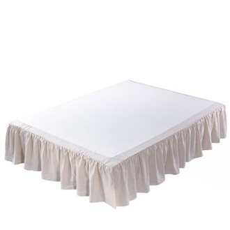 Stone Washed French Linen Ruffled 16 inch Bed Skirt