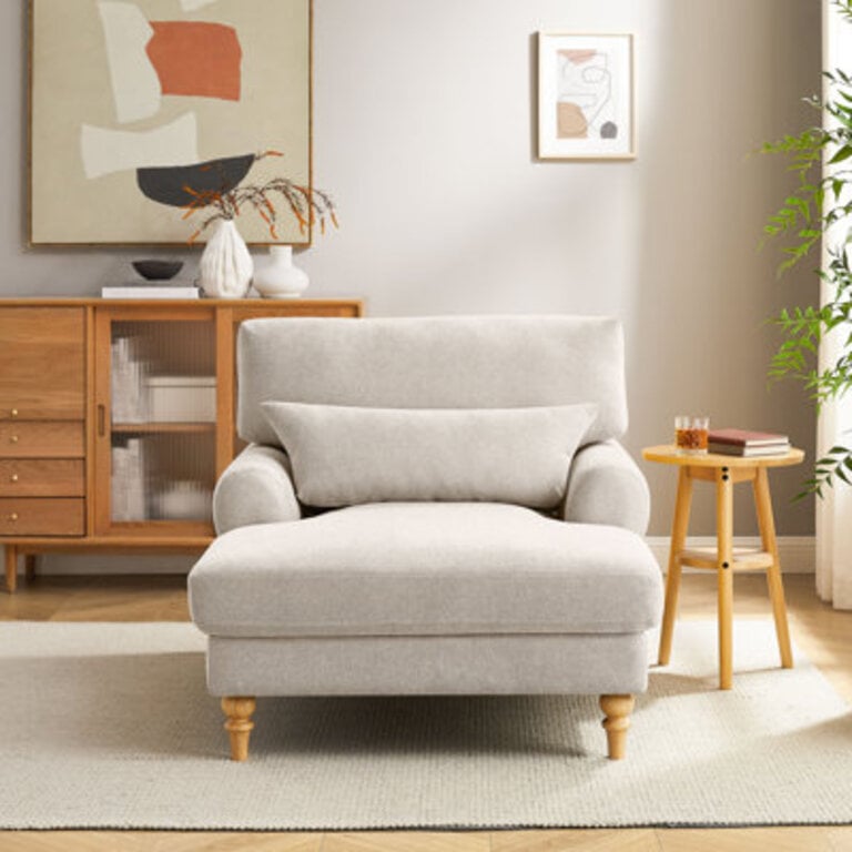 Jazier Upholstered Chaise Lounge with Adjustable Backrest