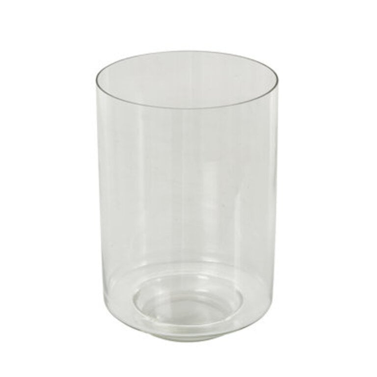 Perry And Grey Glass Wide Candle Holder With Elevated Base