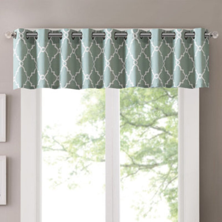 Saratoga Fretwork Print Grommet Top Single Window Valance