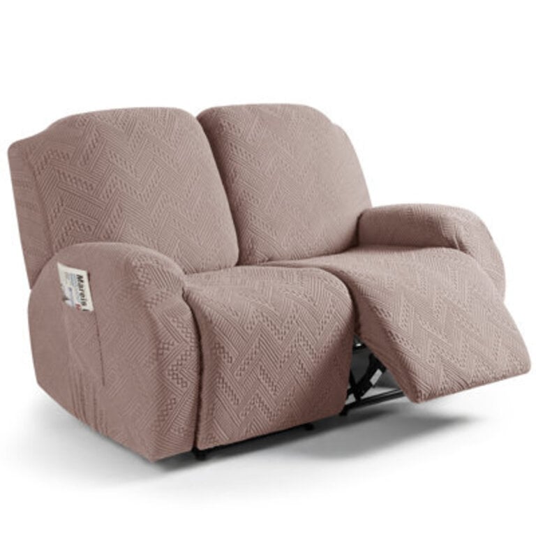 Harriet Recliner Loveseat Harriet 2 Pieces Box Cushion Sofa Slipcover Stretchy 2-Seat Couch Cover with Pockets