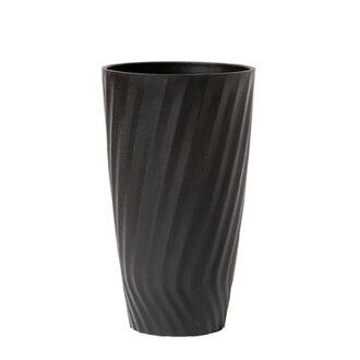 Bee 24 Inch Tall Planter with Shelf Insert Morden Large Round Plant Pot Container for IndoorOutdoor Front Door Patio and Deck