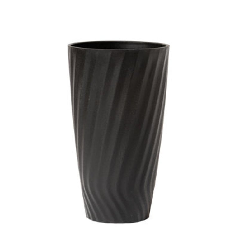 Bee 24 Inch Tall Planter with Shelf Insert Morden Large Round Plant Pot Container for IndoorOutdoor Front Door Patio and Deck