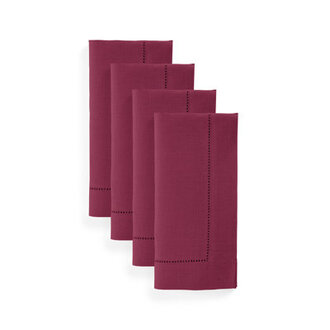 100 Pure Linen Hemstitch Dinner Napkins - Classic Hemstitch