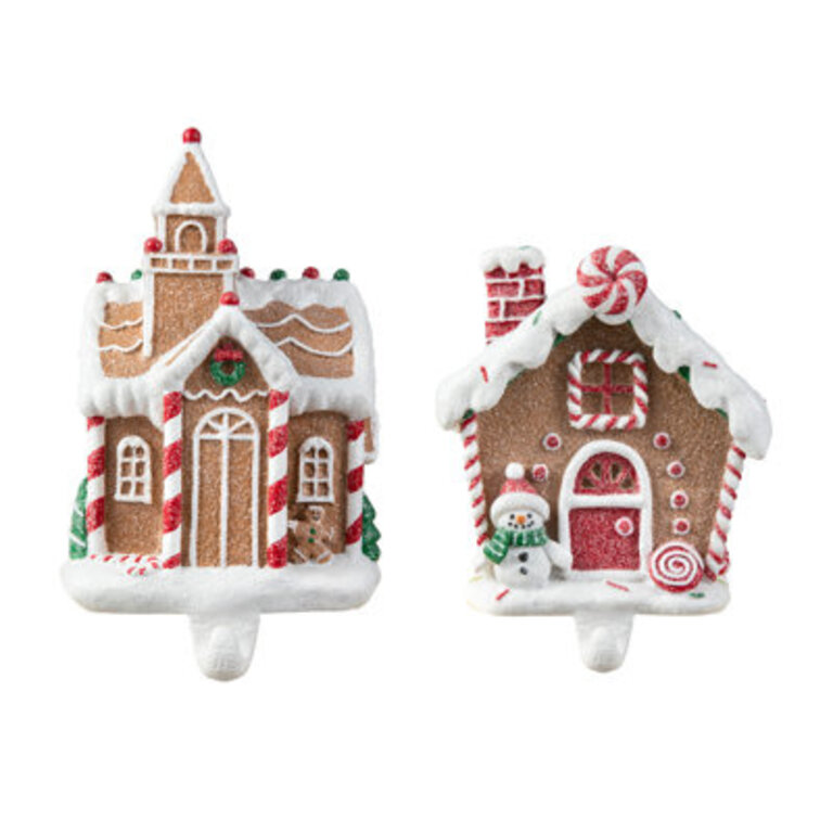 Set Of 2 Gingerbread House Stocking Holders