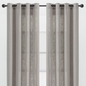 Monge Solid Semi Sheer Grommet Curtain Panels