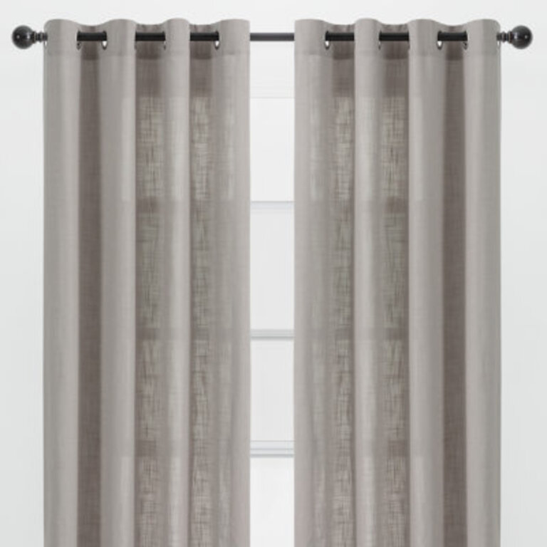 Monge Solid Semi Sheer Grommet Curtain Panels