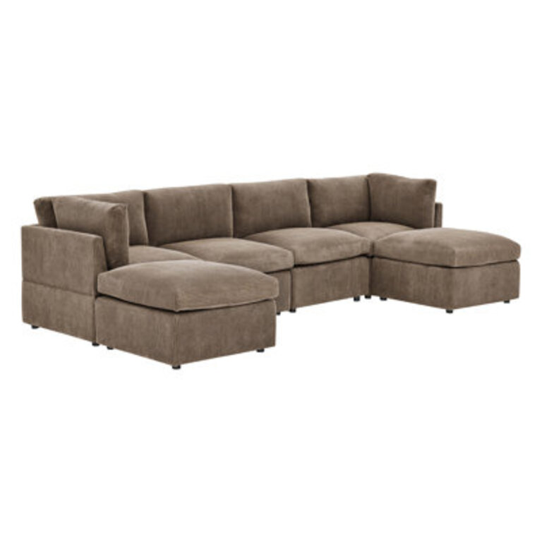 Annai 129 Wide Reversible Modular Corner Sectional with Ottoman