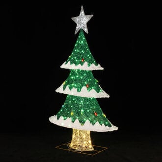 5ft Lighted 3D Stereoscopic Green Christmas Tree Indoor and Outdoor Holiday Decoration