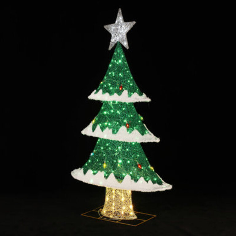 5ft Lighted 3D Stereoscopic Green Christmas Tree Indoor and Outdoor Holiday Decoration