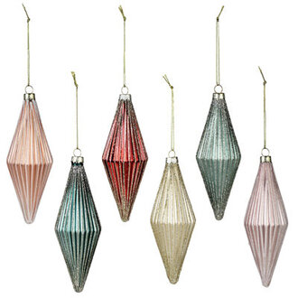 Ribbed Rhombus Ornament Accessory Set of 6