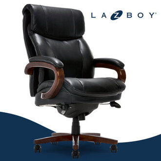 La-Z-Boy Big and Tall Trafford Executive Office Chair with AIR Ergonomic Support Technology High Back Ergonomic Chair with Lumbar Support Bonded Leather