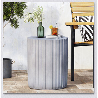 Halona Round Magnesium Oxide Outdoor Side Table