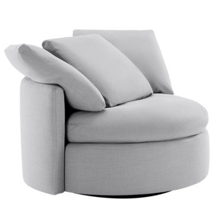 Bertice 46 Wide Upholstered Swivel Chair and a Half with Down Cushion
