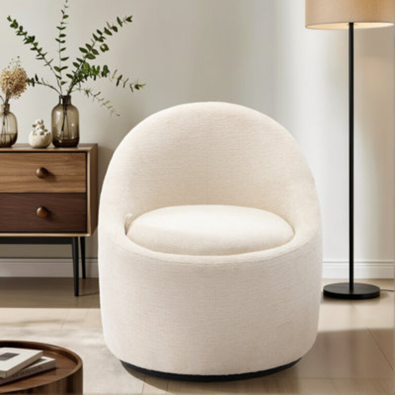 Lawandra Modern Upholstered Swivel Barrel Chair