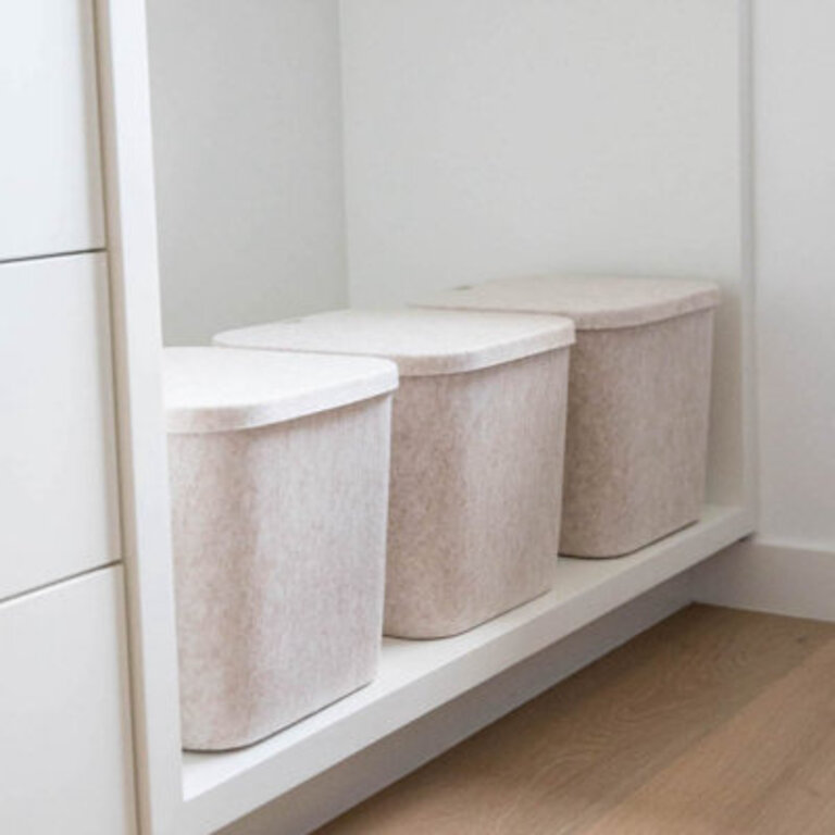 Sculpted Felt Storage Bin with Lid