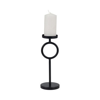 Modern Metal Candle Holder Contemporary Black Iron Narrow Round Candle Holder