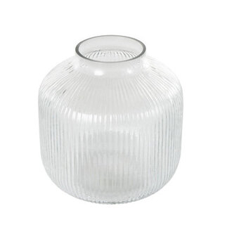 Perry Glass Short Round Ribbed Vase