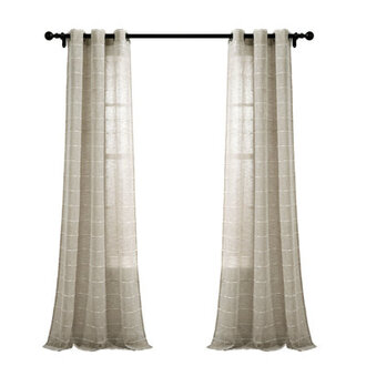 Farmhouse Textured Sheer Textured Sheer Curtain Panels
