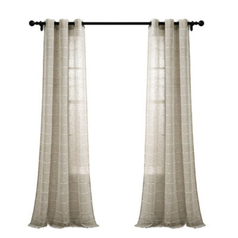 Farmhouse Textured Sheer Textured Sheer Curtain Panels