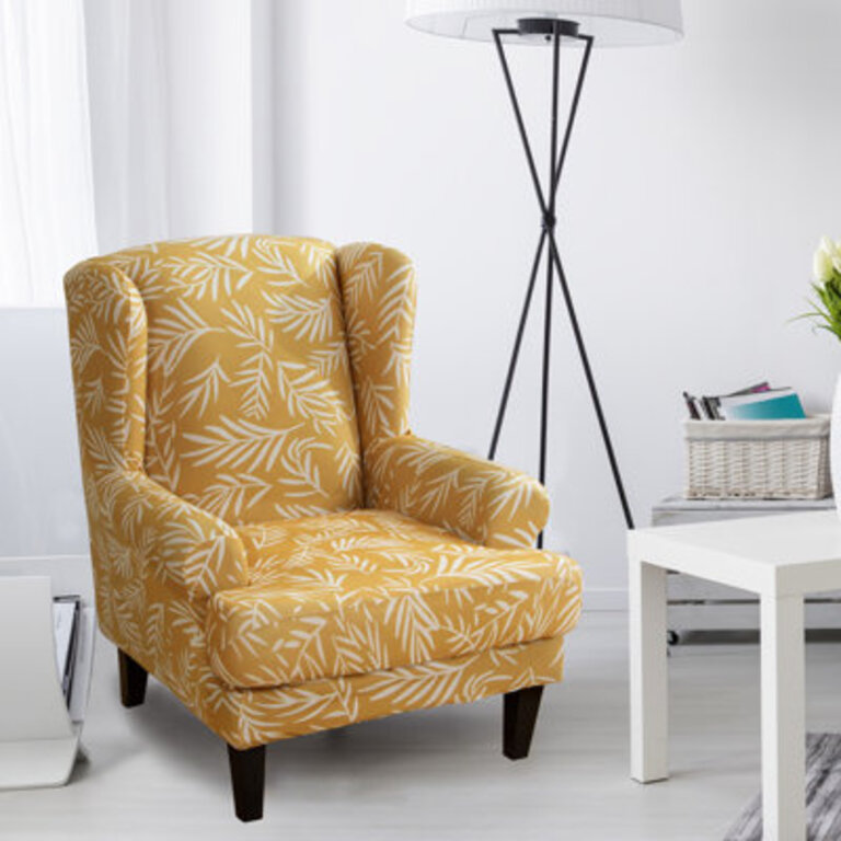 2-Pieces Print Tiger Stool Sofa Cover - Wing Back Chair SlipcoversDetachable And Washable