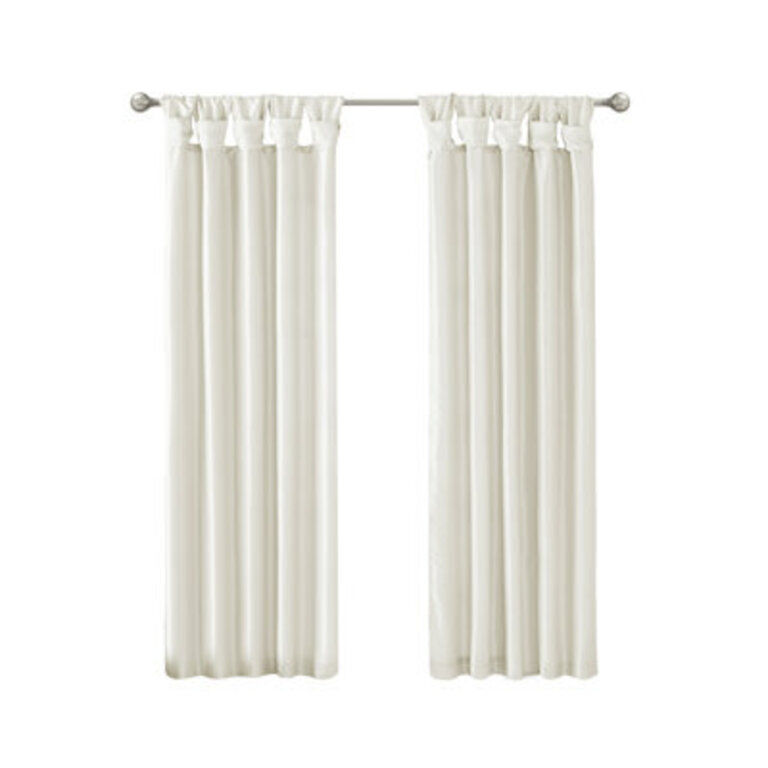 Emilia Twist Tab Lined Room Darkening Window Curtain Panel