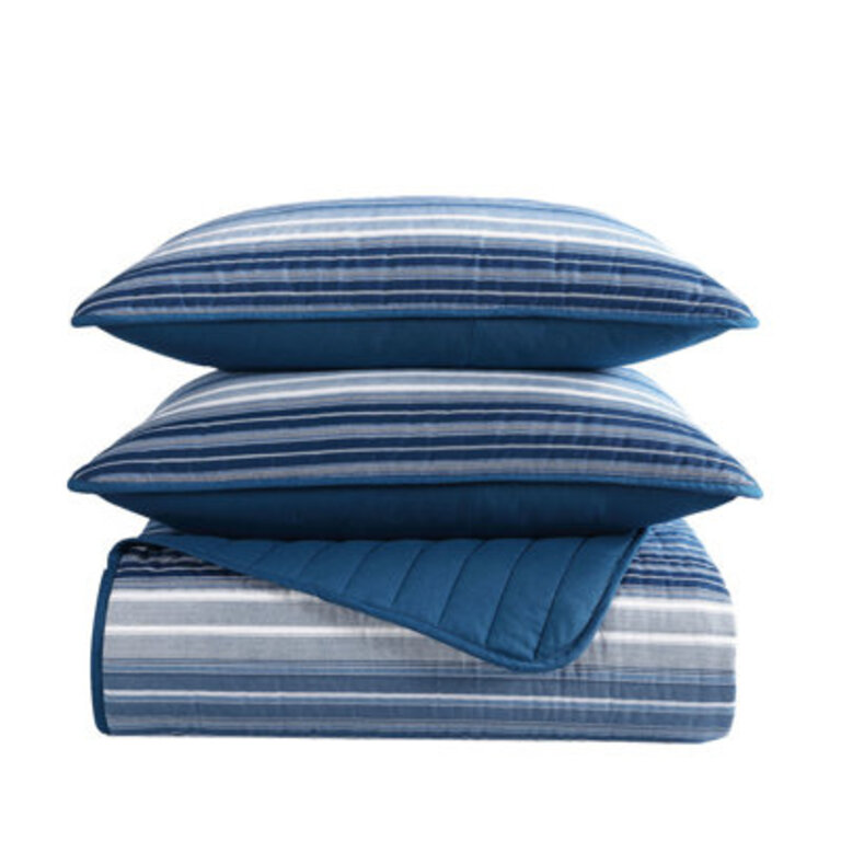Nautica Raeford Nautica Coveside Cotton Reversible Blue Quilt Set
