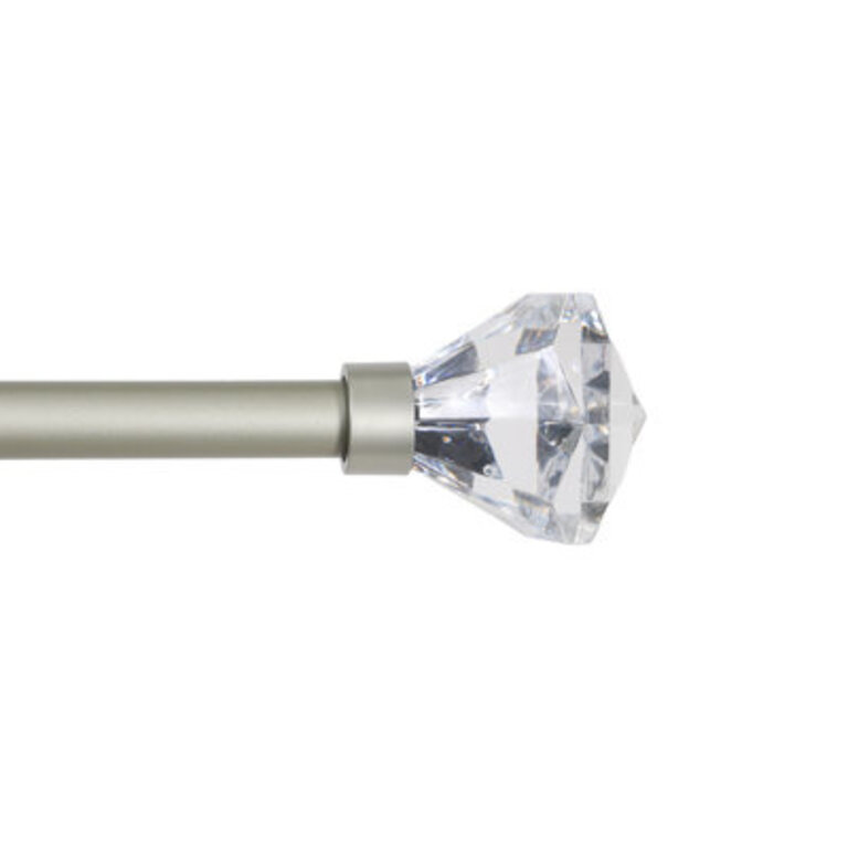 Claremont Brushed Nickel Adjustable 1 Single Curtain Rod