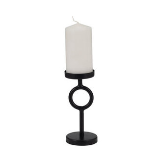 Modern Metal Candle Holder Contemporary Black Iron Narrow Round Candle Holder