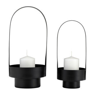 Modern Set Of 2 Metal Lantern Cylinder - 8 x 8 x 16
