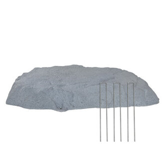 Flat-Profile Artificial Garden Rock with Stakes