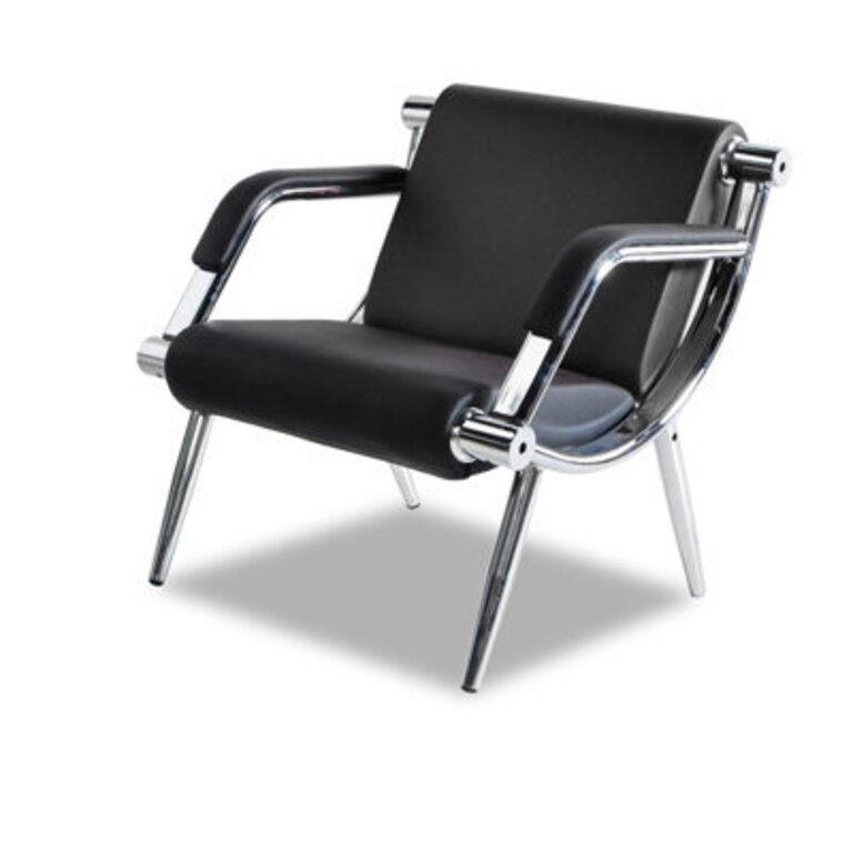 Faux Leather Waiting Room Chair With Metal Frame