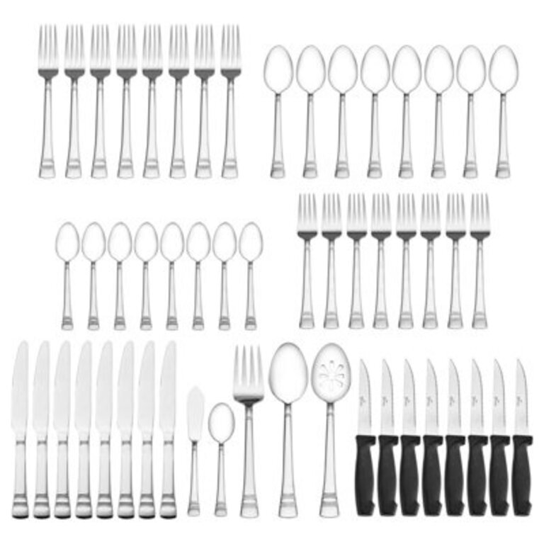 Pfaltzgraff Sapphire Bay 53-Piece Stainless Steel Flatware Set Service for 8
