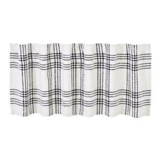 Cohenn Plaid Cotton Tailored Window Valance in BlackWhite