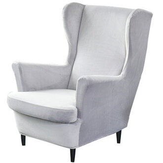 2-Pieces Stretch Wing Chair Covers Soft Velvet Stretch Slipcovers