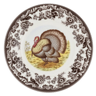 Spode Woodland Turkey Luncheon Plate 9 Turkey
