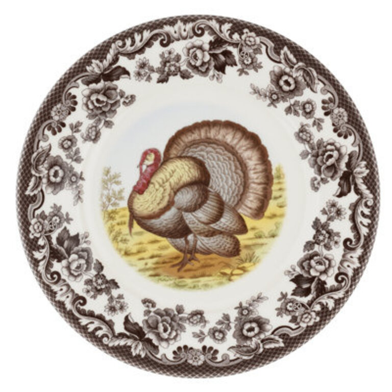 Spode Woodland Turkey Luncheon Plate 9 Turkey