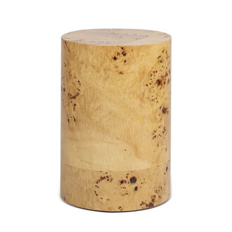 Dominie 22 Accent Pillar Side Table Warm Natural Brown Burl Wood