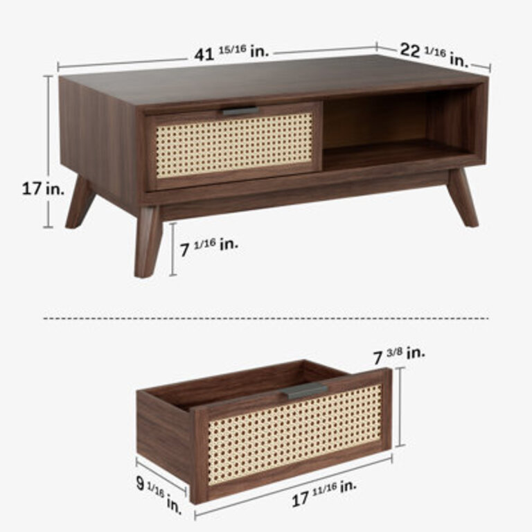 Ailia Coffee Table - Dark Choco