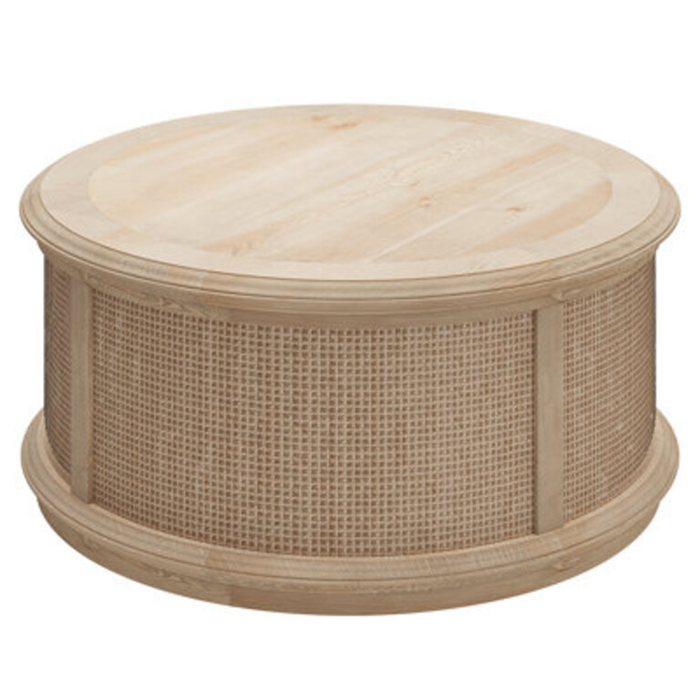 Britnie Round Rattan Drum Lift Top Coffee Table