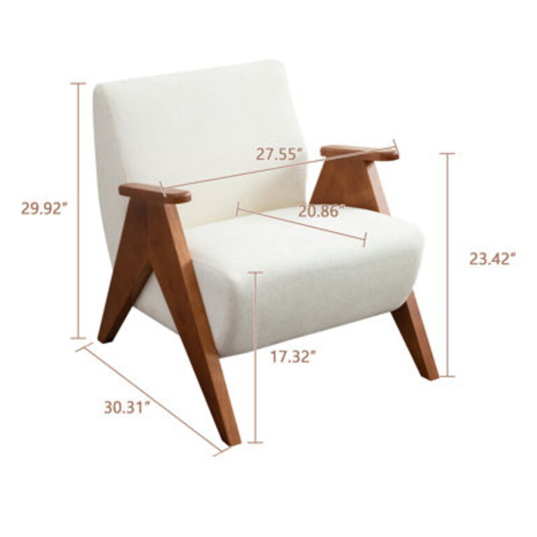 Kyajah 275 Wide Armchair With Solid wood legs