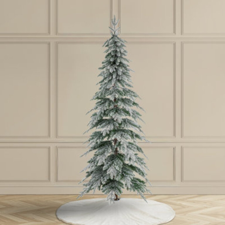 Hersi FlockedFrosted Realistic Spruce Christmas Tree with LED Lights